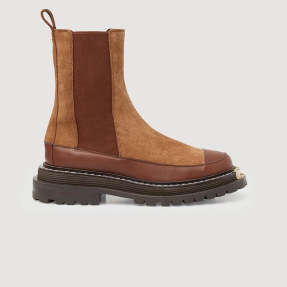 Sandro - Leather and suede boots with notched
sole - Picture 6 of 9